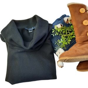 French Connection Black Cowl Neck Tunic Sweater